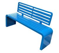 ATAPNLNMTZ Banco de Jardín Resistente con Respaldo, Banco de Parque de Acero Galvanizado, Asiento Metálico para Exterior en Porche(Blue,70.8in/180cm)