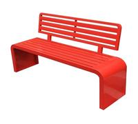ATAPNLNMTZ Banco de Jardín Resistente con Respaldo, Banco de Parque de Acero Galvanizado, Asiento Metálico para Exterior en Porche(Red,70.8in/180cm)