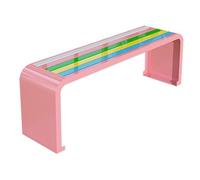 ATAPNLNMTZ Banco Exterior Resistente a la Oxidación con Soportes de Acero Galvanizado, Banco para Porche, Jardín, Espacios Públicos, Bancoes de Parque Resistente y Elegante(Pink,70.8in/180cm)