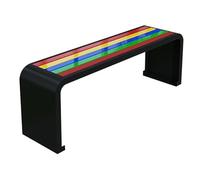 ATAPNLNMTZ Banco Exterior Resistente a la Oxidación con Soportes de Acero Galvanizado, Banco para Porche, Jardín, Espacios Públicos, Bancoes de Parque Resistente y Elegante(Black,70.8in/180cm)