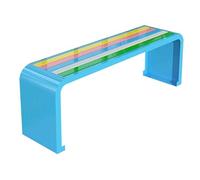 ATAPNLNMTZ Banco Exterior Resistente a la Oxidación con Soportes de Acero Galvanizado, Banco para Porche, Jardín, Espacios Públicos, Bancoes de Parque Resistente y Elegante(Blue,70.8in/180cm)