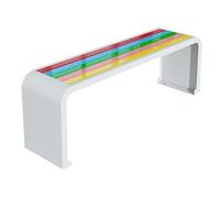 ATAPNLNMTZ Banco Exterior Resistente a la Oxidación con Soportes de Acero Galvanizado, Banco para Porche, Jardín, Espacios Públicos, Bancoes de Parque Resistente y Elegante(White,70.8in/180cm)