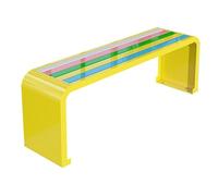 ATAPNLNMTZ Banco Exterior Resistente a la Oxidación con Soportes de Acero Galvanizado, Banco para Porche, Jardín, Espacios Públicos, Bancoes de Parque Resistente y Elegante(Yellow,70.8in/180cm)