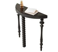 ATAPNLNMTZ Tavolino da Ingresso, Consolle Semicircolare, Tavolini da Corridoio con Ripiano Portaoggetti, per Soggiorno, Ingresso, Robusti e Stabili(Black,27.5in/70cm)