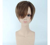 Ataque a las pelucas de titanio Eren Jaeger para hombre, pelo sintético corto de fibra de alta temperatura, disfraz de avatar del rey Cosplay peluca + gorro de peluca dm253 3