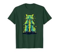 Ataque a un Gato en 321 un Feroz felino Invade la Ciudad Camiseta, Hombre, Verde Bosque, S