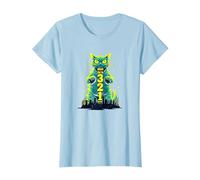 Ataque a un Gato en 321 un Feroz felino Invade la Ciudad Camiseta, Mujer, Azul Bebé, L