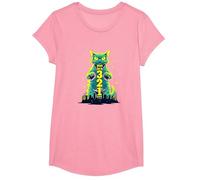 Ataque a un Gato en 321 un Feroz felino Invade la Ciudad Camiseta, Niñas, Rosado, Mediano