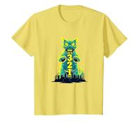 Ataque a un Gato en 321 un Feroz felino Invade la Ciudad Camiseta, Niños, Limón, 12 años