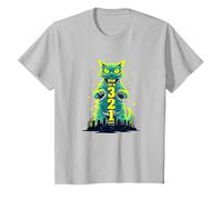 Ataque a un Gato en 321 un Feroz felino Invade la Ciudad Camiseta, Niños, Plata, 3 años