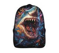 ataque de boca grande mochilas ligeras gran capacidad tiburón mochila deportes al aire libre mochilas escolares de 3d impresos 2 compartimento-16,para niñas niño safari de senderismo