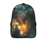 ataque de fuego mochilas impresos con 2 compartimentos informal moda dragón informal grande mochila con bolsillos grandes impreso en 3d mochilas-16,para adolescentes,adultos safari de senderismo