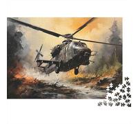 Ataque de helicóptero Militar Rompecabezas DIY 1000 Piezas Cartón Extra Grueso para Familias, Juego Divertido, Linda Decoración, Regalo De Cumple Todas Las Edades 52x38cm/1000pcs