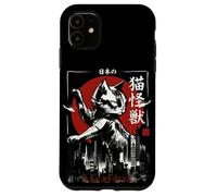 Ataque de Monstruo de la Ciudad del Gato Gigante japonés - Arte con Pincel Carcasa para iPhone 11