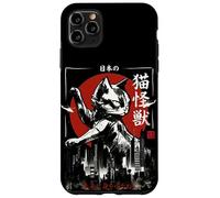 Ataque de Monstruo de la Ciudad del Gato Gigante japonés - Arte con Pincel Carcasa para iPhone 11 Pro MAX