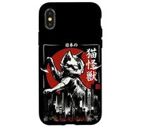 Ataque de Monstruo de la Ciudad del Gato Gigante japonés - Arte con Pincel Carcasa para iPhone X/XS
