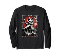 Ataque de Monstruo de la Ciudad del Gato Gigante japonés - Arte con Pincel Manga Larga