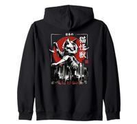 Ataque de Monstruo de la Ciudad del Gato Gigante japonés - Arte con Pincel Sudadera con Capucha