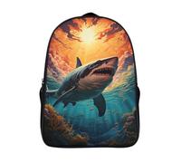 ataque mochilas impreso informal moda gran tiburón blanco mochila viaje con 2 compartimentos con arnés ajustables mochila escolar impresos en 3d-16，para adolescentes adultos al aire libre a pie