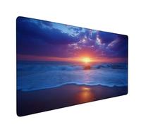 Atardecer Alfombrilla Escritorio XXL 1200 x 400 x 3mm Alfombrilla Ratón Gaming Olas del Océano, Mouse Pad Grande con Bordes cosidos, Impermeable, Mousepad para Jugadores, Oficina, MacBook, Model 500