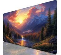 Atardecer Alfombrilla Ratón XXL 800x400x3mm Mouse Pad Grande Gaming Paisaje Alfombrilla Escritorio con Base Antideslizante, Resiste Salpicaduras, Bordes Cosidos Mousepad para Oficina y Familia Y8-492
