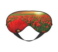 Atardecer Campo Amapolas Campo Hermosas Flores, Cubreojos completos Antifaz bloqueador de luz Antifaz para dormir Antifaz suave con los ojos vendados Noche