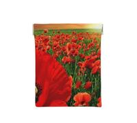 Atardecer Campo Amapolas Campo Hermosas Flores, Squeeze Top Wallet Bolsa de Almacenamiento para Mujer Monedero pequeño Bolsa de Cambio