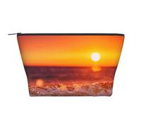 Atardecer con Olas del Mar Estampado, Bolsa de artículos de tocador Bolsa de Maquillaje Bolsa de cosméticos Bolsa de artículos de tocador de Viaje portátil