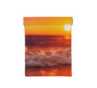 Atardecer con Olas del Mar Estampado, Squeeze Top Wallet Bolsa de Almacenamiento para Mujer Monedero pequeño Bolsa de Cambio