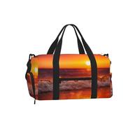 Atardecer con Olas del mar Impreso,Bolso Deportivo Bandolera de Mano, Bolsa de Deporte, Bolsa de Viaje de Gran Capacidad para Mujeres y Hombres.
