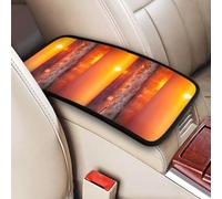 Atardecer con olas del mar impreso,Funda para reposabrazos de consola central de vehículo, almohadilla suave y cómoda para pasamanos de coche, cojín universal