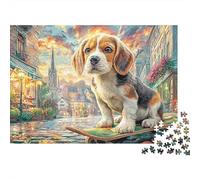 Atardecer de Atardecer de Basset Hound Puzzles 1000 Piezas Puzzles Clásicos para Juguete Educativo Adultos Y Niños A Partir De 12 Año 52x38cm/1000pcs