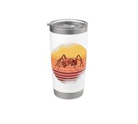 Atardecer de hormiga en diseño retro Vaso térmico de acero inoxidable de doble pared