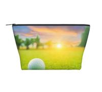 Atardecer de Pelota de Golf Verde Impreso, Bolsa de artículos de tocador Bolsa de Maquillaje Bolsa de cosméticos Bolsa de artículos de tocador de Viaje portátil