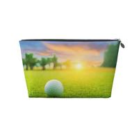 Atardecer de Pelota de Golf Verde Impreso, Bolsa de artículos de tocador Bolsa de Maquillaje Bolsa de cosméticos Bolsa de artículos de tocador de Viaje portátil