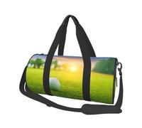 Atardecer de Pelota de Golf Verde Impreso, Bolsa de Viaje de Gran Capacidad, Bolso Redondo, Bolsa de Viaje Deportiva, Bolsa de Mano, Bolsa de Fitness