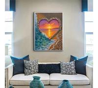 Atardecer de Piedra del corazón - Puzle de 200 Piezas - Rompecabezas DIY Pintura, Entretenimiento Creativo, para Adultos Mayores de 14 años Decoración del Hogar