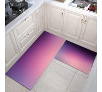 Atardecer Degradado Juego De 2 Tapetes De Cocina Antifatiga Duraderas para Decoración del Hogar, Oficina, Simple Y Soñador, Antideslizantes Cómodos (Lavanda Púrpura, 44X75Cm+44X120Cm)