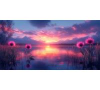 Atardecer Diamond Painting Adultos, Diamond Painting Paisaje Pintura Diamante Patrón 5D DIY Punto de Cruz Diamante Dibujos con Diamantes Manualidades Adultos para Decoracion Hogar 50x100CM -bby26039P