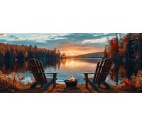 Atardecer Diamond Painting Grande 100x300cm, 5D Diamond Painting Adultos RíO, DIY Manualidades Adultos Kit Punto de Cruz, Cuadro Diamantes de Imitación Kit Bordado, Decoracion Hogar Regalo 4-2702