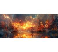 Atardecer Diamond Painting Grande 60x120cm, 5D Diamond Painting Adultos RíO, DIY Manualidades Adultos Kit Punto de Cruz, Cuadro Diamantes de Imitación Kit Bordado, Decoracion Hogar Regalo 4-5901
