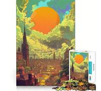 Atardecer en Birmingham, Reino Unido Rompecabezas de 1000 Piezas para Adolescentes Juguete antiestrés Diseño de Corte preciso Lista de Deseos de Papá Noel 38x26cm