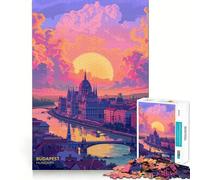 Atardecer en Budapest, Hungría Rompecabezas de 1000 Piezas para Adolescentes Juguete para ejercitar la Mente Relajación Mental Diseño y Montaje Lista de Deseos de Papá Noel 50x75cm