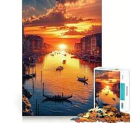 Atardecer en el Canal de la Venecia imaginaria Rompecabezas de 1000 Piezas para Adolescentes Desarrollo de la Memoria Diversión Relajante Diseño y Montaje Una cálida Sorpresa 50x75cm