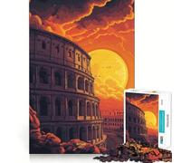 Atardecer en el Coliseo de Roma, Rompecabezas de 1000 Piezas para Adultos, Recall Upgrade, Alivio del estrés, Corte Ajustado, Santa Wish Pick 50x75cm
