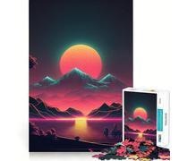 Atardecer en el Futuro Retro, Rompecabezas de 1000 Piezas para Adultos, Juguete de lógica para Juegos de Interior, Corte de precisión, Regalo preciado 50x75cm