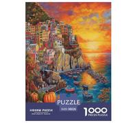 Atardecer en el Puerto Puzzle Imposible,desafío para Adultos Arte Entretenimiento Creativo 1000 Piezas Obra De artee De Juego De para Adultos Y Niños 38x26cm/1000pcs