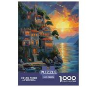 Atardecer en el Puerto Puzzle Imposible,desafío para Adultos Arte Entretenimiento Creativo 1000 Piezas Obra De artee De Juego De para Adultos Y Niños Mayores De 12 Años 38x26cm/1000pcs