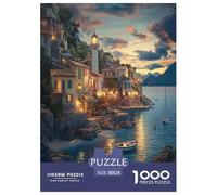Atardecer en el Puerto Puzzles Imposible,desafío for Adults Arte Entretenimiento Creativo 1000 Piezas Obra De artee De Juego De para Adultos Y Niños Mayores De 12 Años 38x26cm/1000pcs
