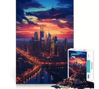 Atardecer en Filadelfia para Adultos Rompecabezas de 1000 Piezas Juguete para ejercitar la Mente Diseño de Ocio Suave Regalo de Temporada 38x52cm